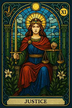 Free Daily Tarot reading online – Justice (XI)