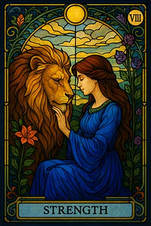 Free Daily Tarot reading online – Strength (VIII)