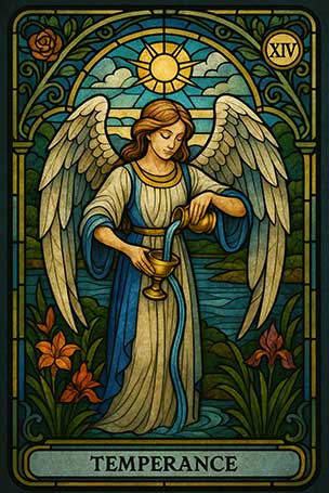 Free Daily Tarot reading online – Temperance (XIV)