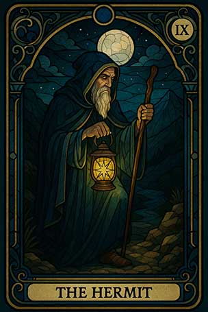Free Daily Tarot reading online – The Hermit (IX)