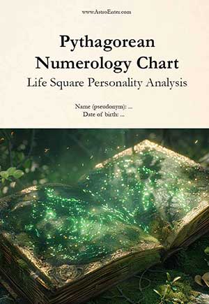Pythagorean Numerology Chart – Life Square Personality Analysis (Psychomatrix)